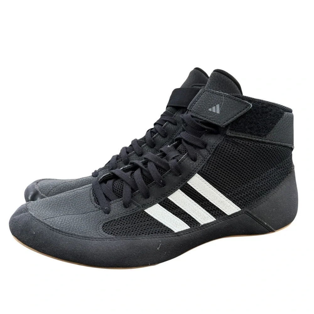 Adidas HVC 2 Wrestling Shoes Men's 10 Black White AQ3325 Lightweight Grappling